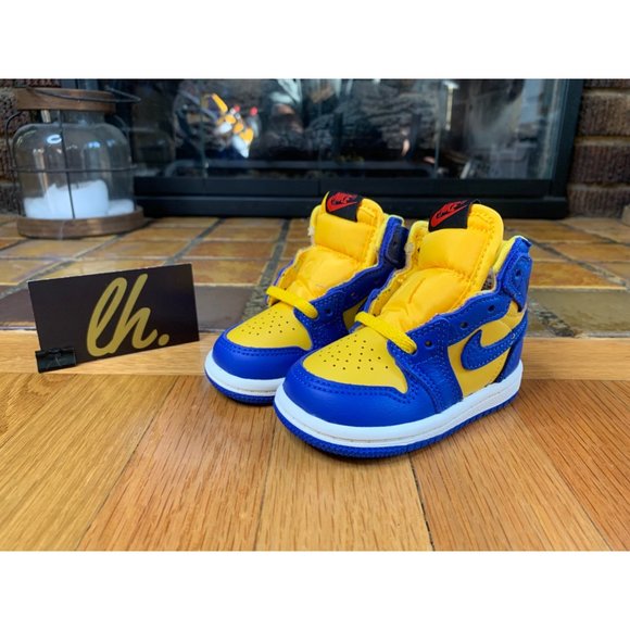 Toddler 3c Air Jordan 1 Retro High OG “Reverse Laney” Athletic Basketball Shoes - Picture 2 of 5